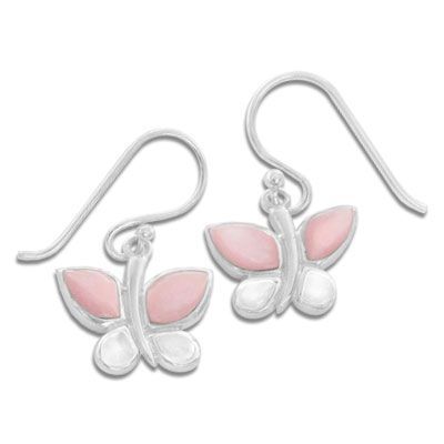 Schmetterlings Ohrhänger mit Perlmutt 925 Silber