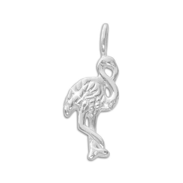 Anhänger Flamingo glänzend 925 Silber Silberschmuck maritim