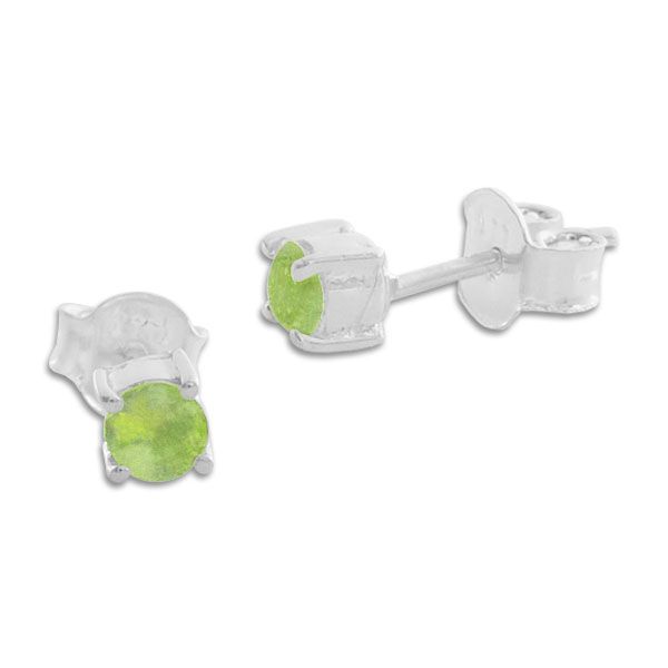 Peridot Ohrstecker Ohrringe facettiert 4,5 mm 925 Silber