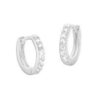 Creolen mit 8 Zirkonia Strass Steinen 925 Silber für Damen und Mädchen Creolen mit 8 Zirkonia Strass Steinen 925 Silber für Damen und Mädchen