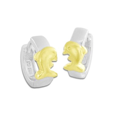 Klapp-Creolen Delphine bicolor mattiert 11 mm 925 Silber