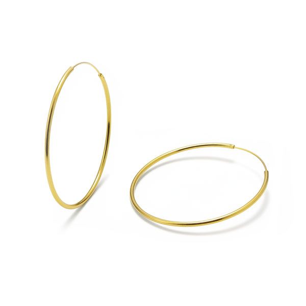 Vergoldete Creolen 925 Silber 40 x 1,5 mm