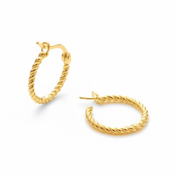 Vergoldete Creolen Twisted 15 x 1,5 mm 925 Silber