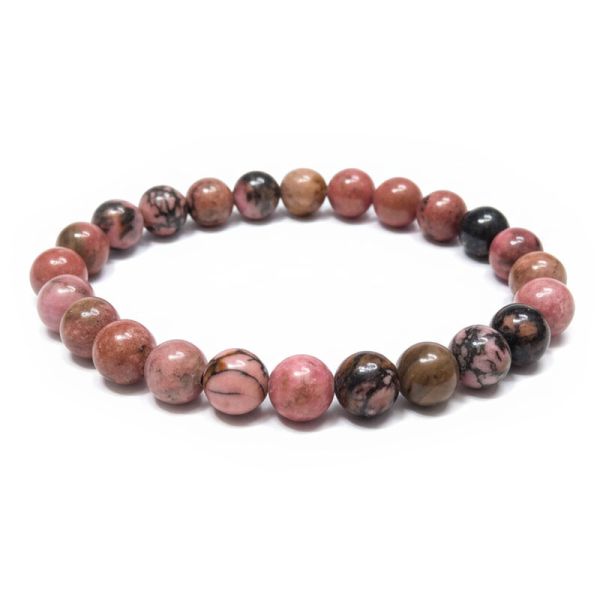 Kugelarmband Rhodonit dunkel 8 mm 20 cm