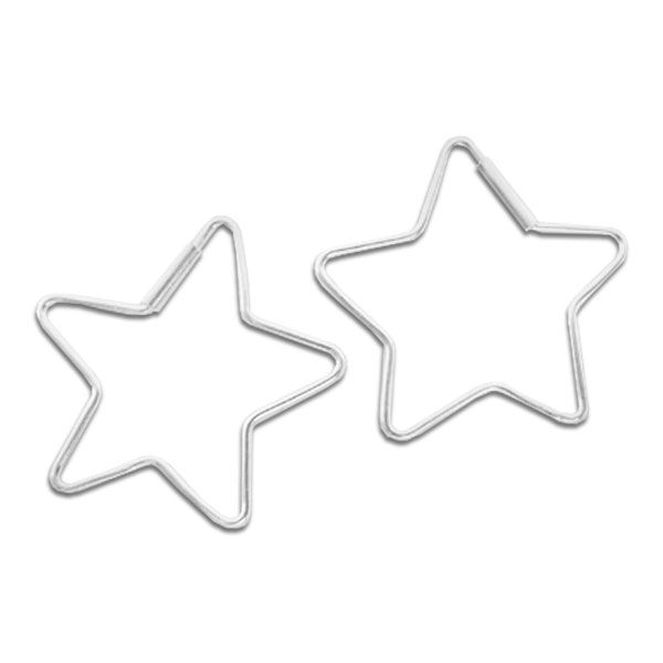 Stern Creolen 32 mm 925 Silber Kreolen mit Sternen Silberschmuck