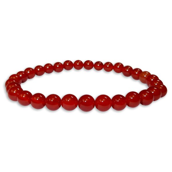 Karneol Kugel Armband 6 mm 19 cm rotes Carneol Kugelarmband