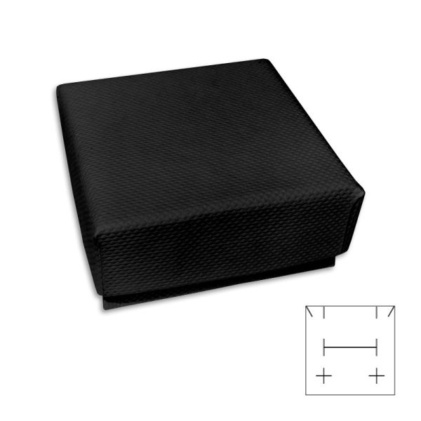 Schmuck Schachtel schwarz geprägt 45 x 45 x 22 mm für Ohrringe und Ketten