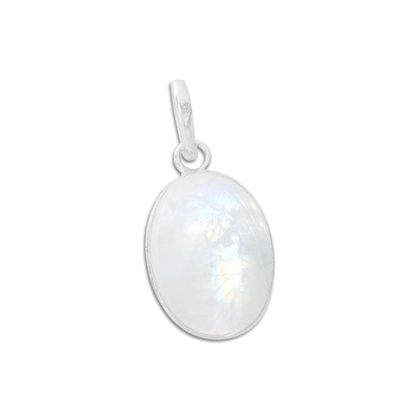 Kleiner Mondstein Anhänger oval 19 x 14 mm 925 Silber