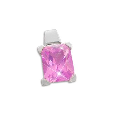 Strass Anhänger pink 925 Silber Damen Silberschmuck Anhänger mit Stein
