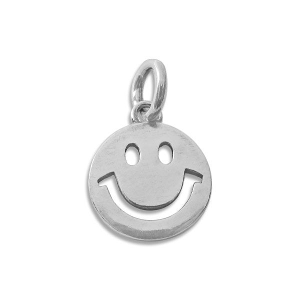Smile Anhänger glänzend geschwärzt rund 925 Silber
