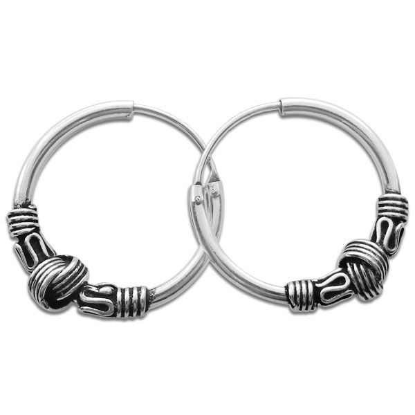 22 mm große Gothic Creolen mit Knoten 925 Silber Herrenschmuck