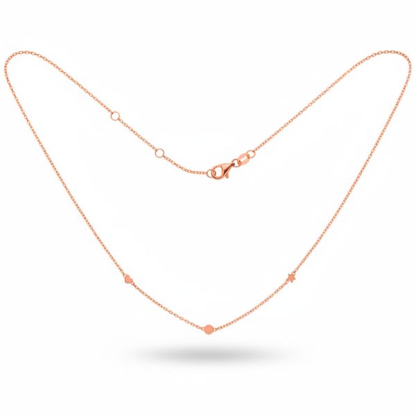 Collier Herz Kreis Stern mattiert Edelstahl roségoldfarben
