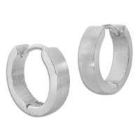 Große mattierte Edelstahl Creolen 20 x 4 mm gewölbt Herren Ohrringe Große mattierte Edelstahl Creolen 20 x 4 mm gewölbt Herren Ohrringe