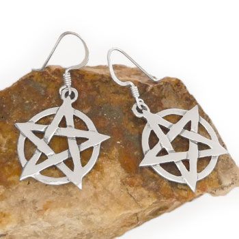 Pentagramm Ohrringe Ohrhänger 925 Silber Gothic Schmuck