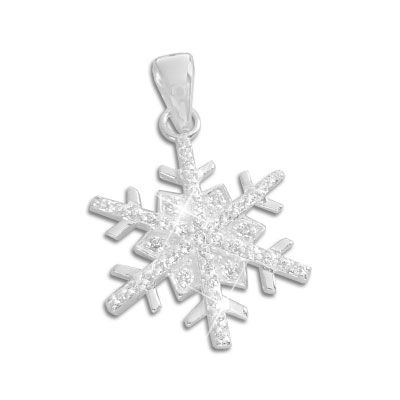 Schneeflocken Anhänger Eiskristall 925 Silber