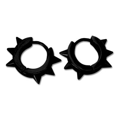 Gothicschmuck Creolen mit Dornen in schwarz