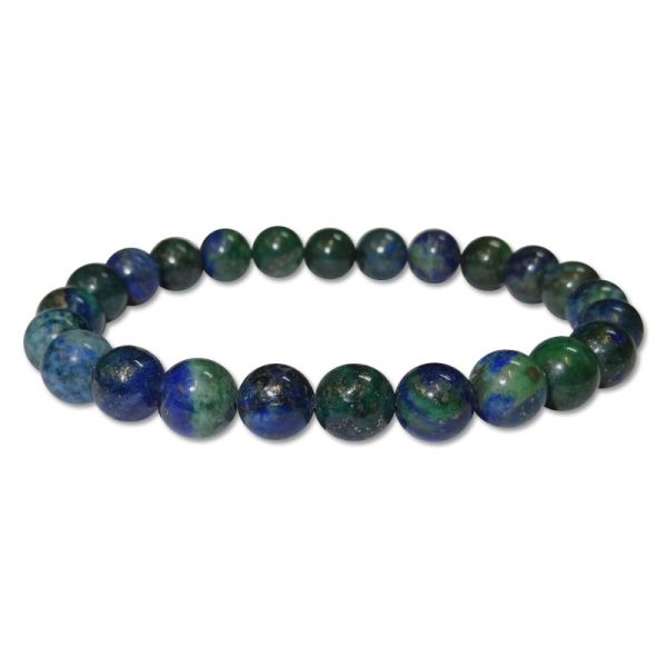 Kugelarmband Azurit-Chrysokoll 8 mm 19,5 cm Edelsteinarmband grün blau