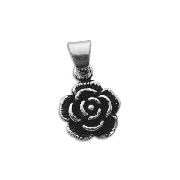 Anhänger mit Rose geschwärzt 925 Silber Rosen Schmuck