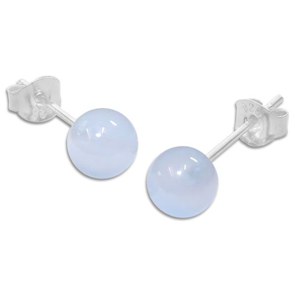 Chalcedon Ohrringe Kugel 6 mm