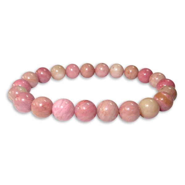 Kugelarmband Rhodonit hell rosa 8 mm 19 cm Edelstein Armband