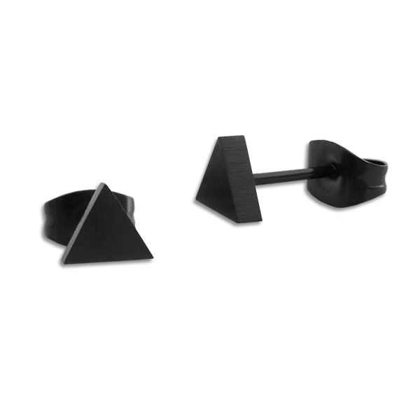Edelstahl Ohrstecker Dreieck schwarz matt dreieckige Ohrringe