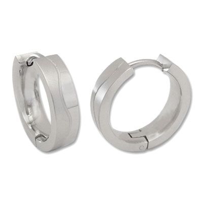 Große Klapp-Creolen Edelstahl Welle Creolen für Damen