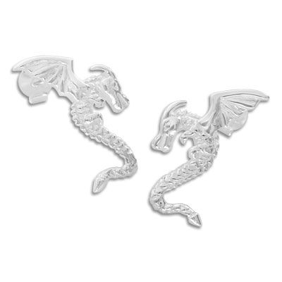 Ohrstecker mit Drachen 925 Silber Ohrringe Silberschmuck