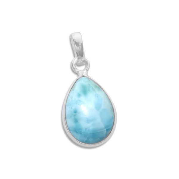 Larimar Anhänger Tropfen 925 Silber Edelsteinschmuck