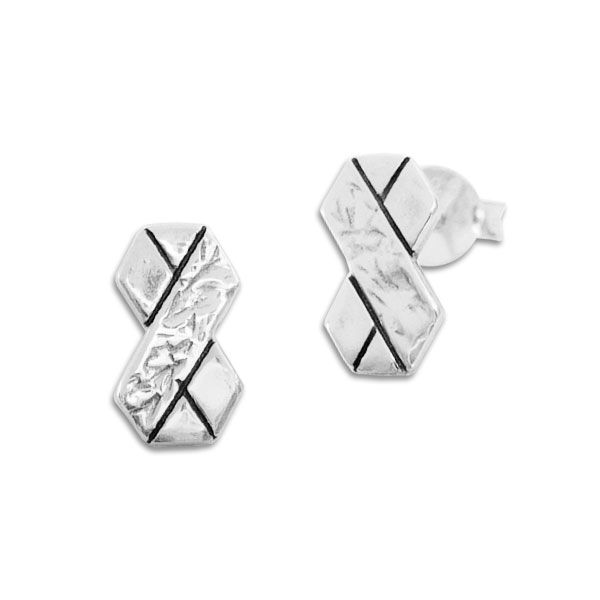 Design Ohrstecker Unendlichkeit eckig 925 Silber