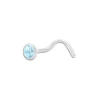 Nasenstecker Spirale Zirkonia aqua blau 3,5 mm 925 Silber Nasenstecker Spirale Zirkonia aqua blau 3,5 mm 925 Silber