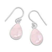 Rosenquarz Ohrringe Tropfen 925 Silber Ohrhaken zum Einhängen Rosenquarz Ohrringe Tropfen 925 Silber Ohrhaken zum Einhängen