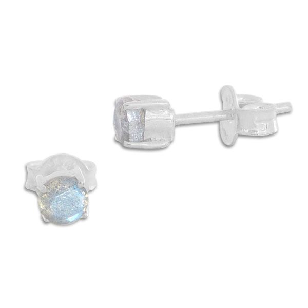 Labradorit Ohrstecker Ohrringe facettiert 4,5 mm 925 Silber