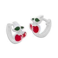 Klapp-Creolen mit Kirschen 925 Silber Kindercreolen Klapp-Creolen mit Kirschen 925 Silber Kindercreolen