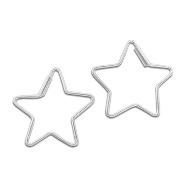 Stern Creolen 28 mm 925 Silber Ohrringe für Damen und Teenies
