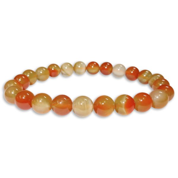 Kugelarmband Carneol hell orange gelb 8 mm 19 cm Edelsteinarmbänder