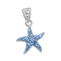 Seestern Anhänger blau mit Strass 925 Silber Seestern Anhänger blau mit Strass 925 Silber