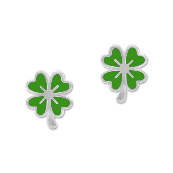Kleeblatt Ohrringe grün 925 Silber Ohrstecker Mädchen und Damen