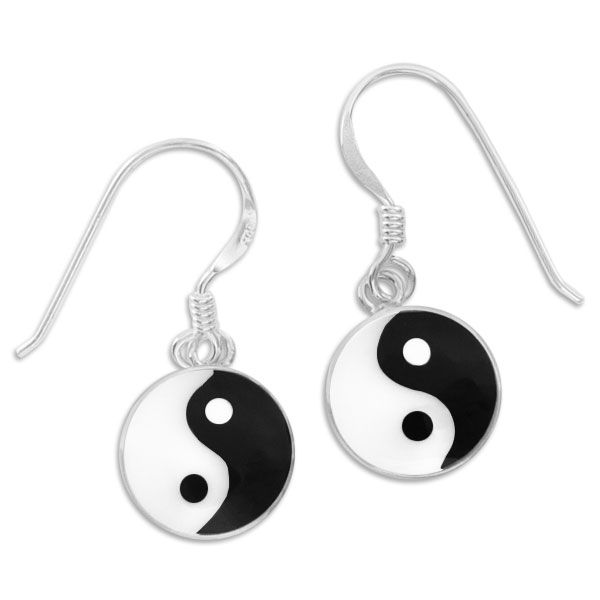 Yin Yang Ohrringe Ohrhänger 925 Silber