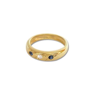 Taufring Anhänger Safir und Zirkonia 333 Gold
