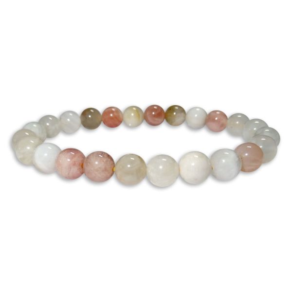 Buntes Mondstein Kugelarmband multicolor 8 mm 19 cm Armband Kugeln