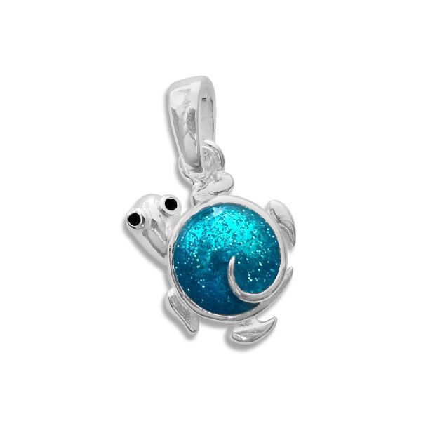 Anhänger Schildkröte mit Glitzer 925 Silber Kinderschmuck