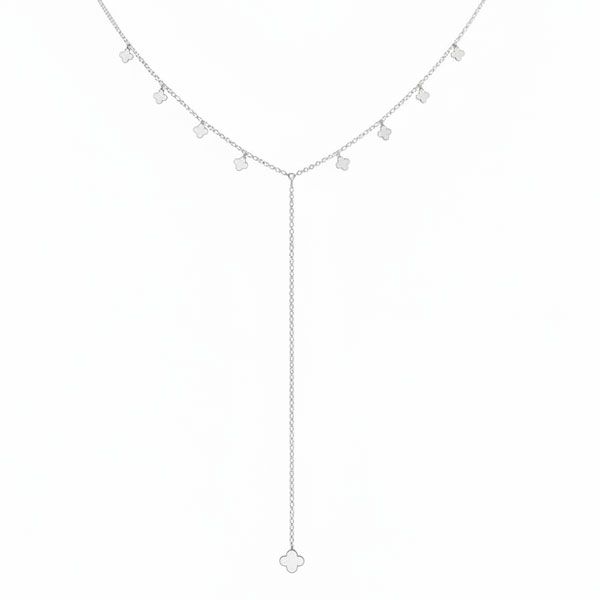Y-Kette Collier Klee Blumen Design 37 - 44 cm 925 Silber