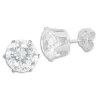 Männer Ohrstecker Ohrringe Zirkonia weiß 9 mm rund Edelstahl Männer Ohrstecker Ohrringe Zirkonia weiß 9 mm rund Edelstahl
