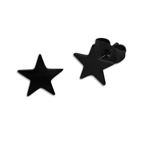 Stern Ohrstecker Edelstahl schwarz Ohrringe mit Sternen