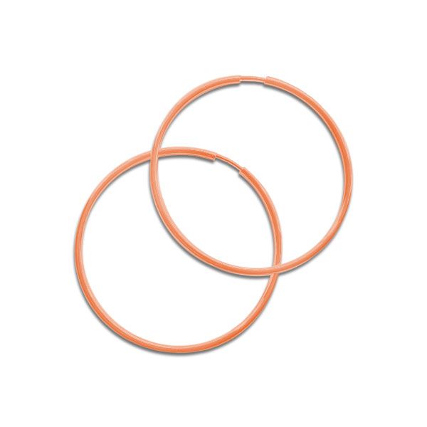 Rosévergoldete Creolen 30 x 2 mm flexibel biegsam 925 Silber Ohrringe