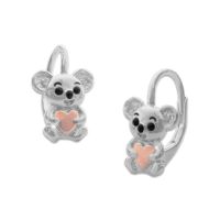 Koala Kinder Ohrringe mit rotvergoldetem Herz 925 Silber Koalabären Koala Kinder Ohrringe mit rotvergoldetem Herz 925 Silber Koalabären