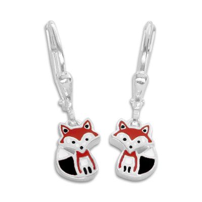 Kinder Ohrringe mit Füchsen Fuchs 925 Silber