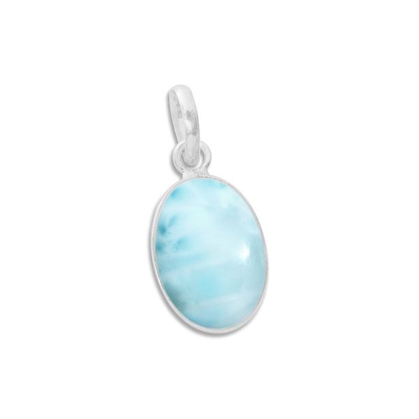 Larimar Anhänger oval 925 Silber Edelstein Schmuck