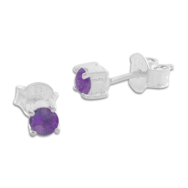 Amethyst Ohrstecker Ohrringe facettiert 4,5 mm 925 Silber