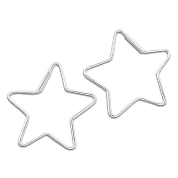 Stern Creolen 35 mm 925 Silber Kreolen mit Sternen Silberschmuck